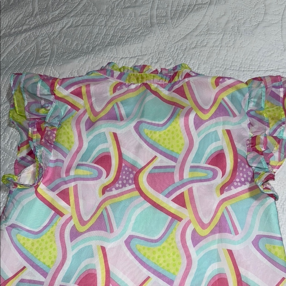 Colorful women Ruffle Sleeve Top - Picture 6 of 6